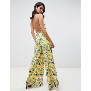 ASOS EDITION floral embroidered halter jumpsuit